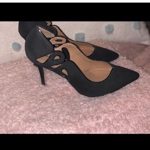 Black heels suede